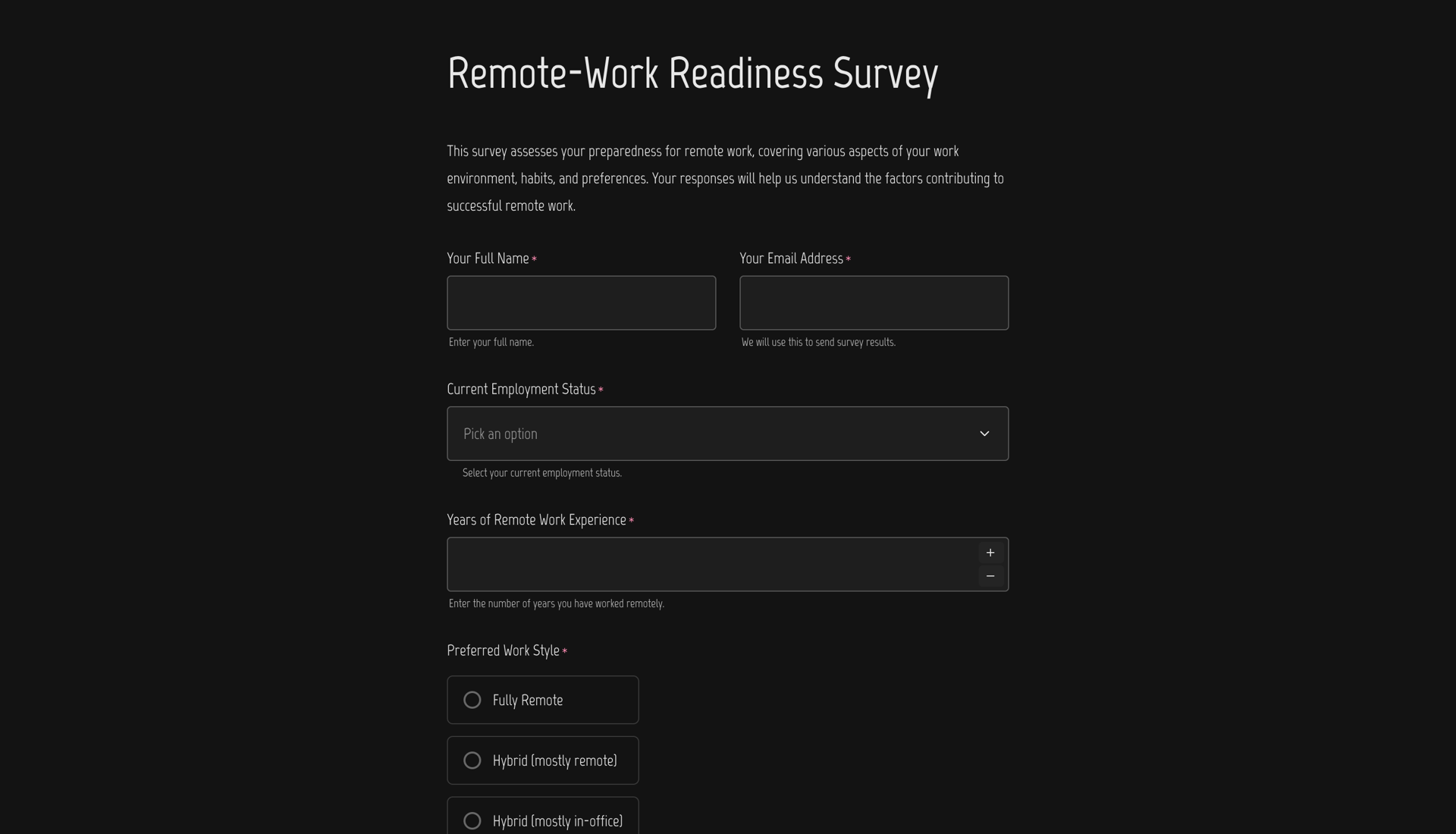 Remote Work Readiness Survey