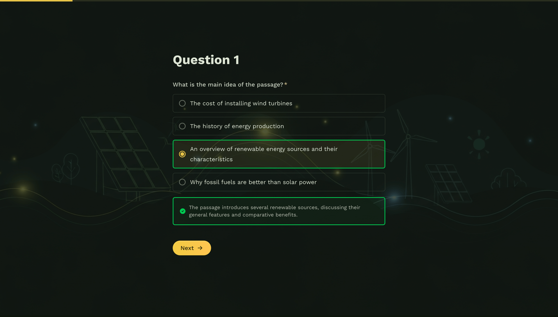 Reading Comprehension: Renewable Energy Template