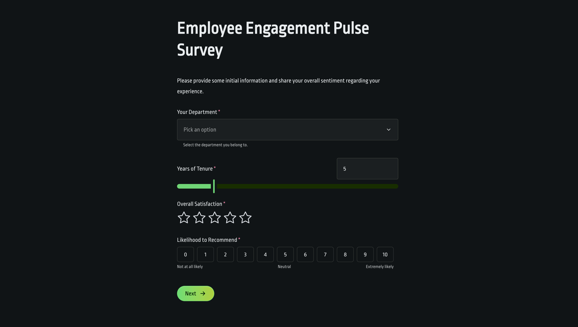 Employee Engagement Pulse Survey