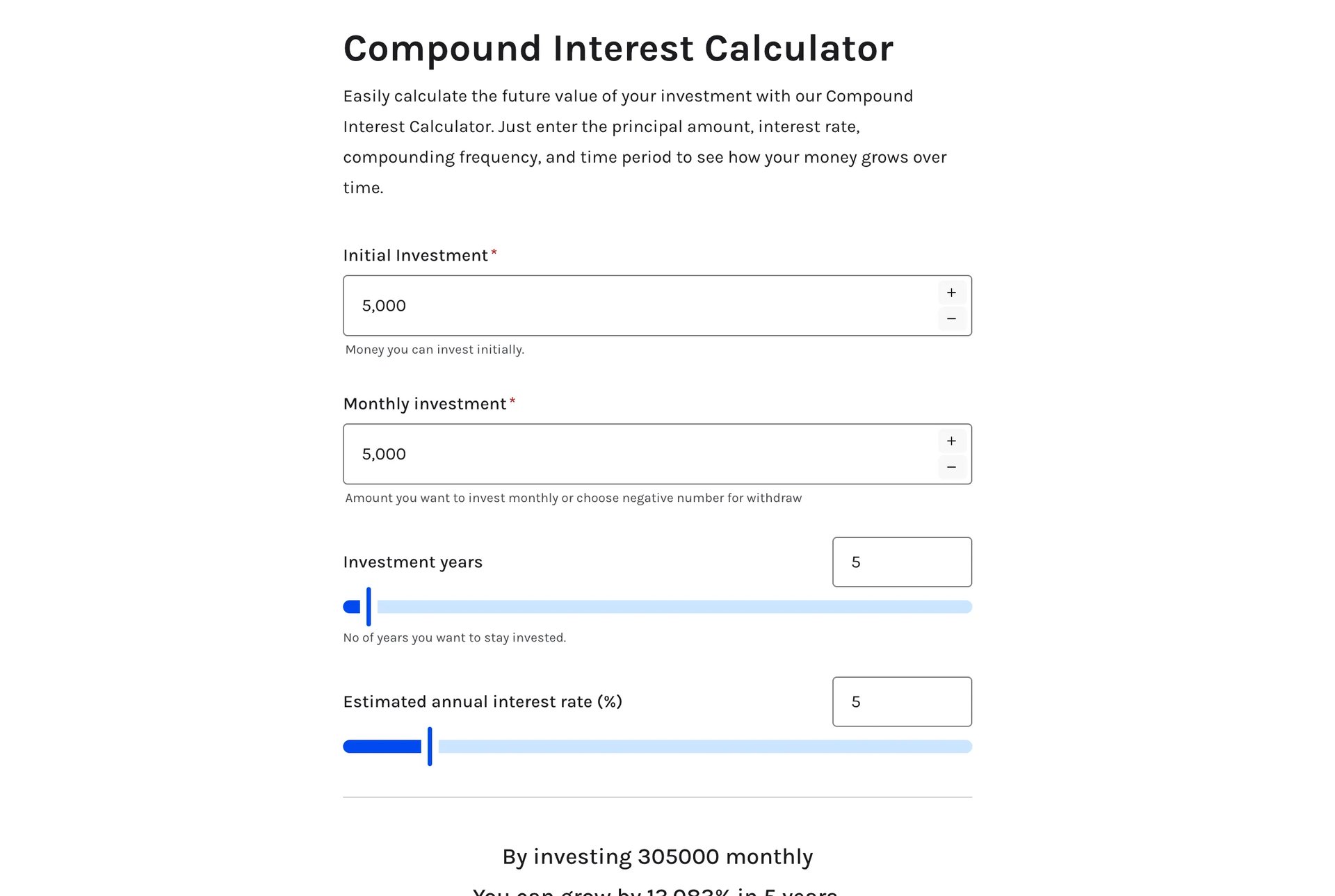 Compound Interest calculator