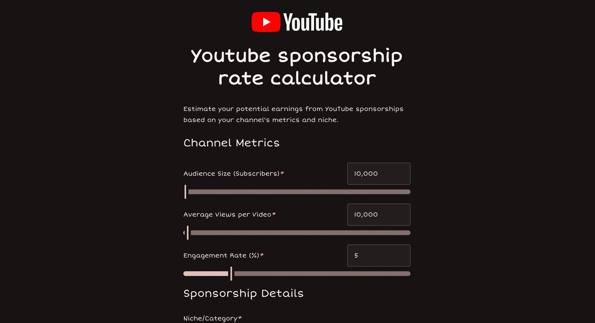 Youtube sponsorship rate calculator