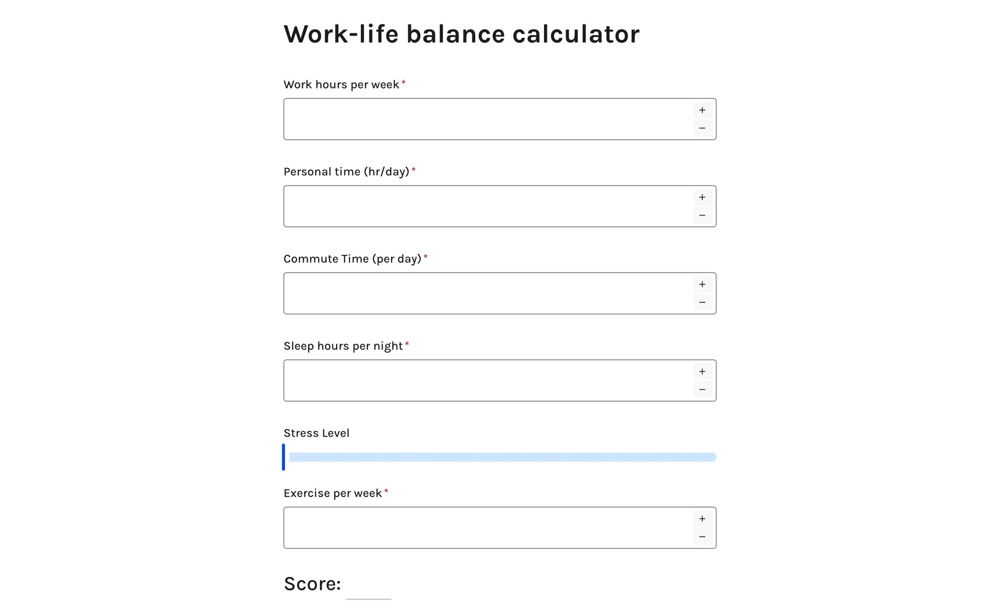 Work life balance calculator