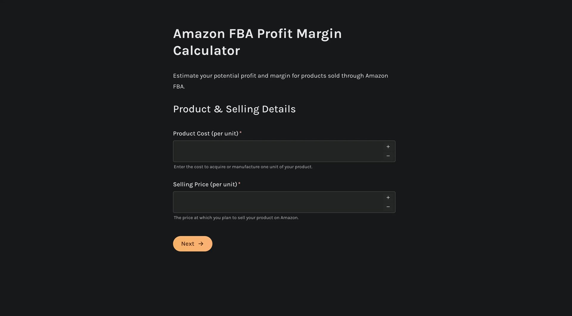 Amazon FBA profit margin calculator