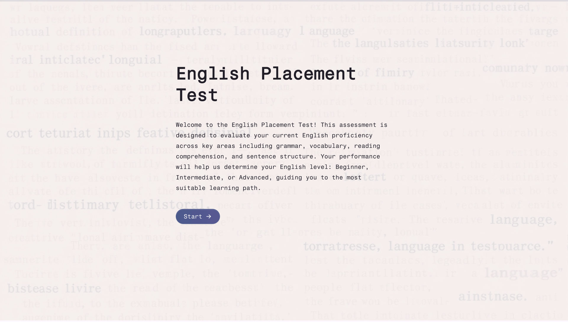 English Placement Test Quiz