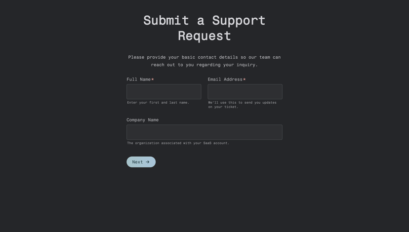 SaaS Support Ticket