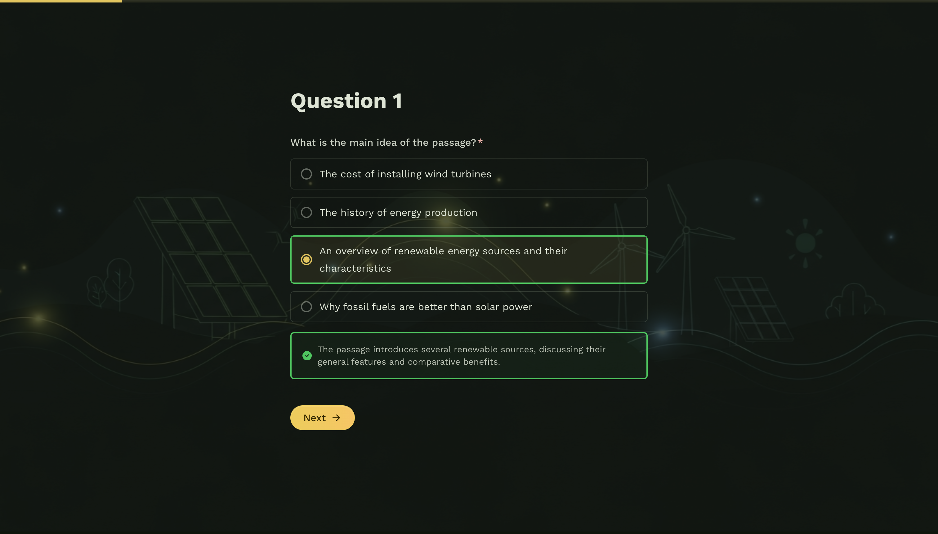 Reading Comprehension: Renewable Energy Template