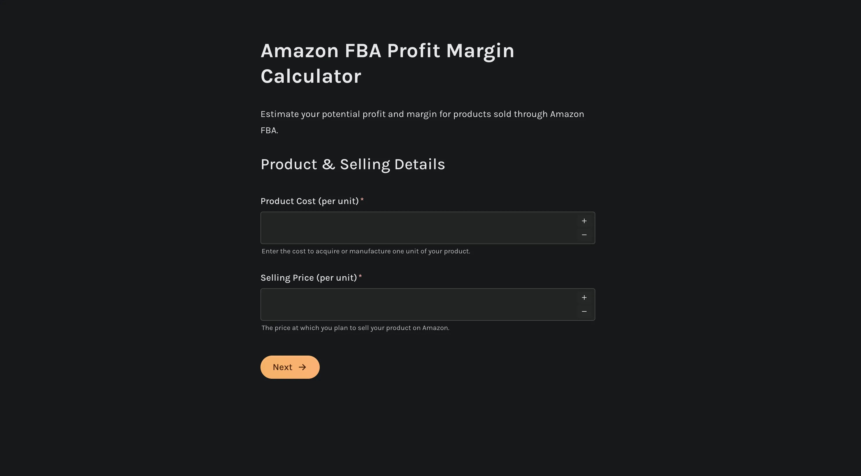 Amazon FBA profit margin calculator