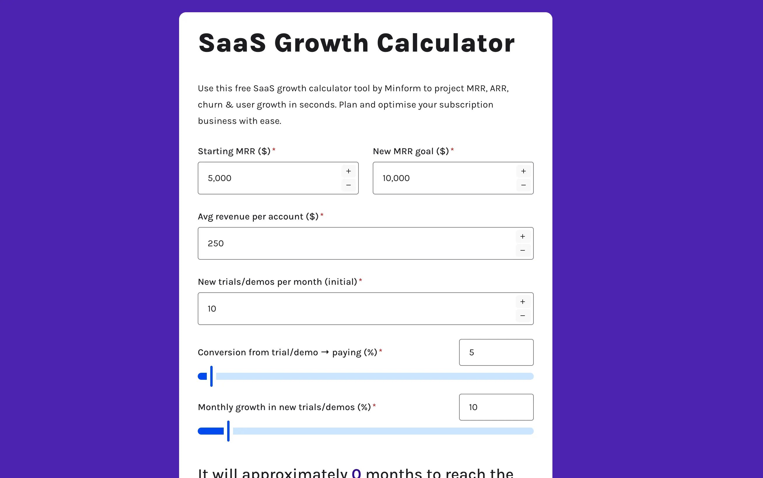 SaaS Growth Calculator